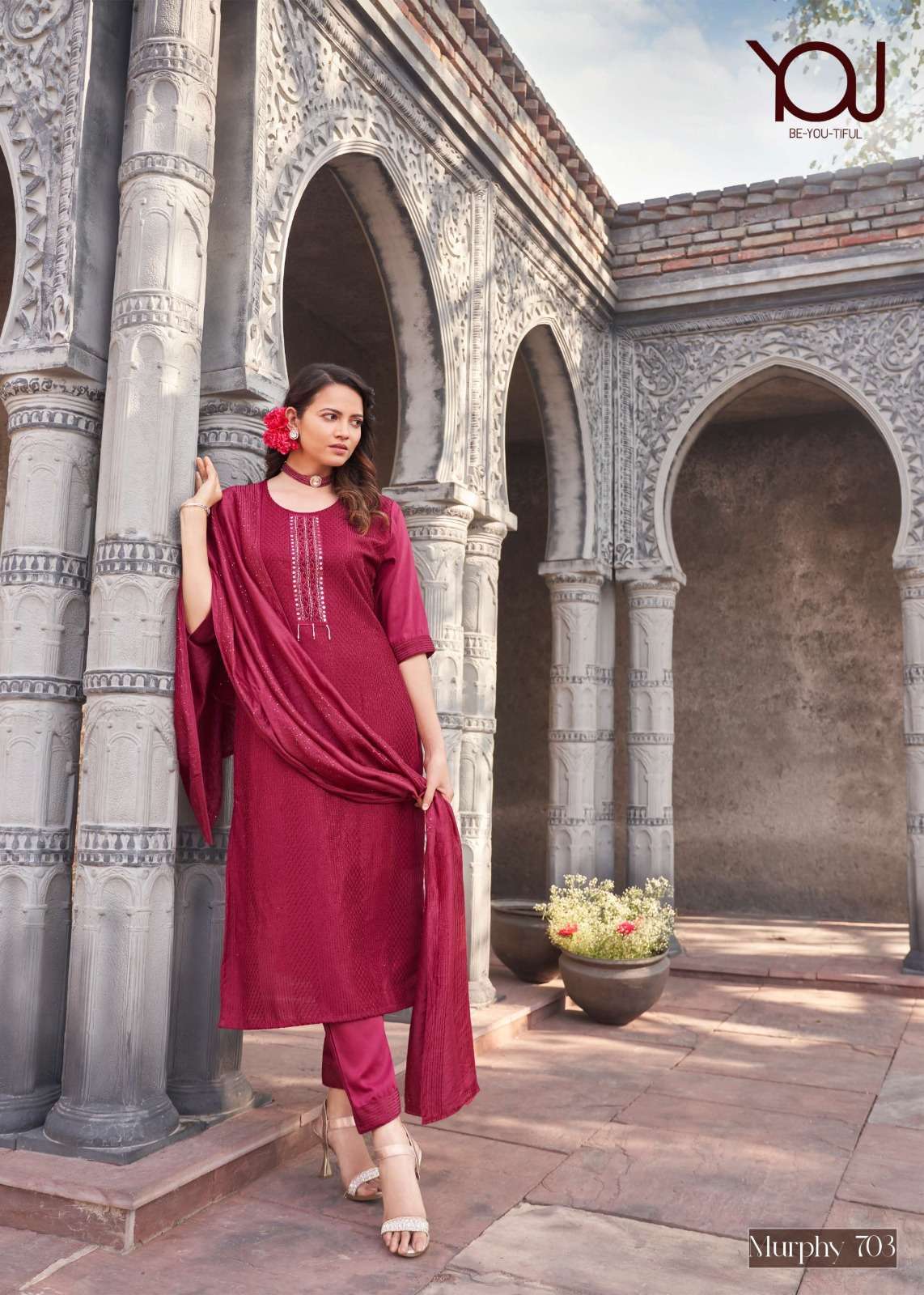 MURPHY SERIES 701 TO 704 BY WANNA DESIGNER WITH WORK CHINON SILK KURTI WITH PANT AND DUPATTA ARE AVAILABLE AT WHOLESALE PRICE